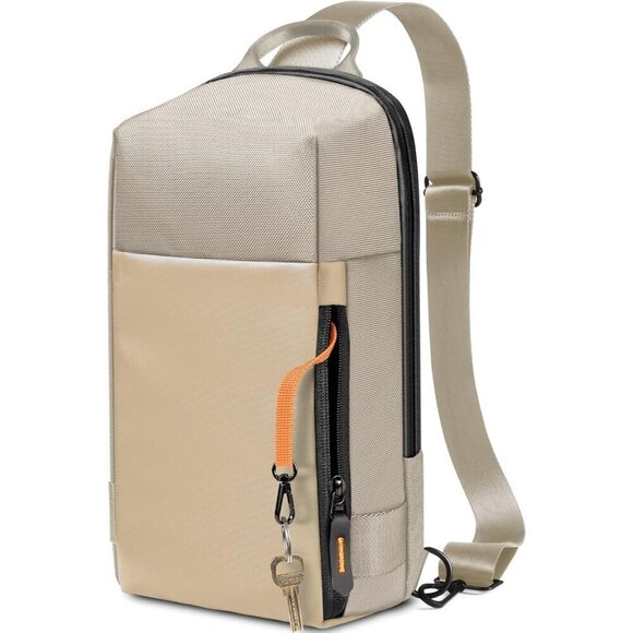 💫 Men Cream Crossbody Bag Sling Waterproof Lightweight Work Travel Backpack - Picture 1 of 7